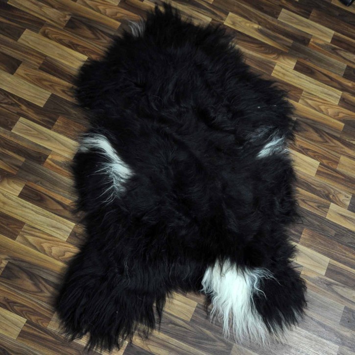XXL ÖKO Island Schaffell schwarzbraun weiß 125x80 Geschenk #7625
