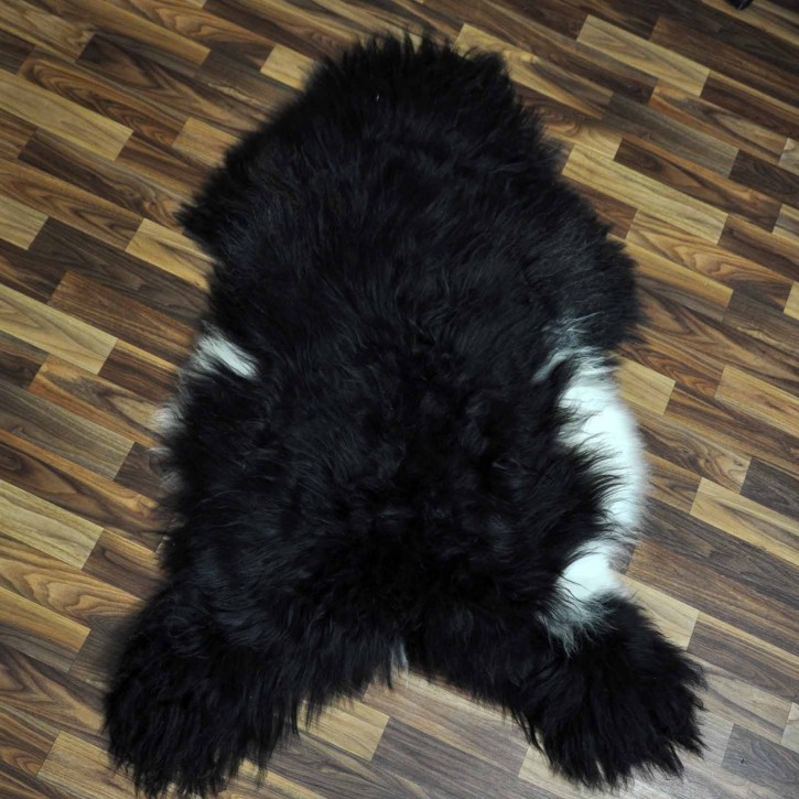 XXL ÖKO Island Schaffell schwarzbraun weiß 120x75 Geschenk #7626