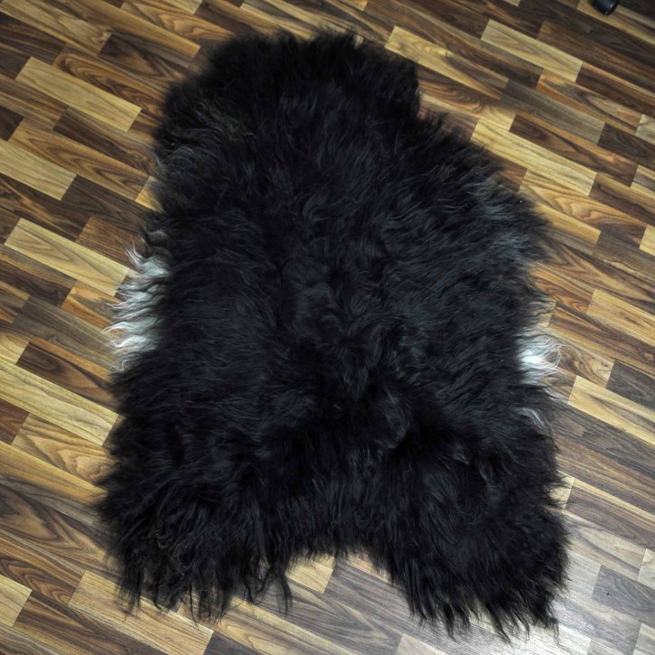 XXL ÖKO Island Schaffell schwarzbraun weiß 125x80 #7627