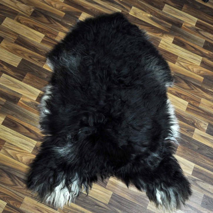 XXL ÖKO Island Schaffell schwarzbraun weiß 120x85 Geschenk #7628
