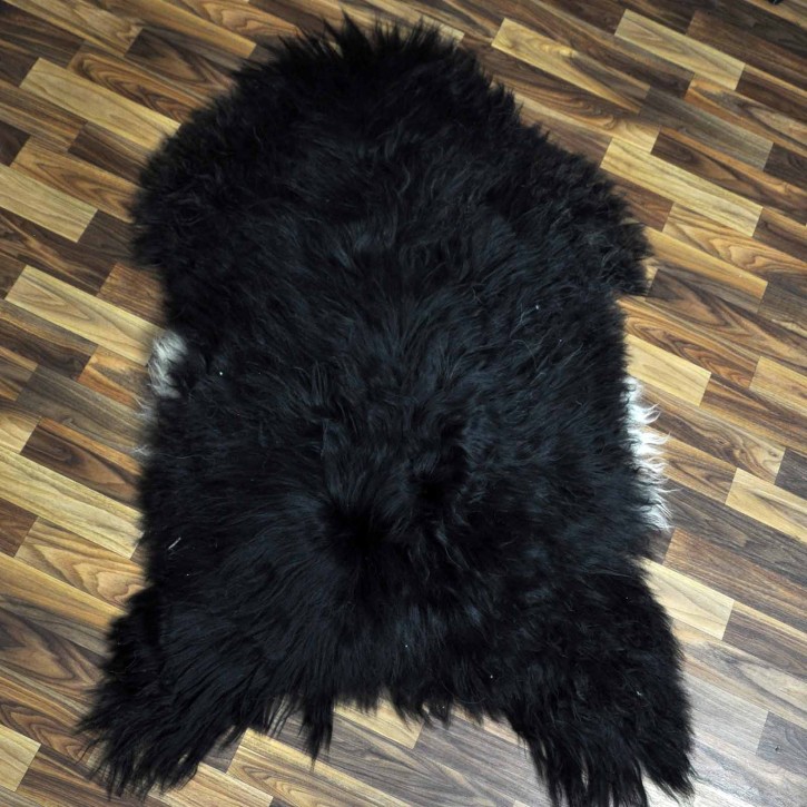 XXL ÖKO Island Schaffell schwarzbraun weiß 125x80 Geschenk #7630