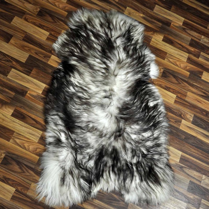 XXXL ÖKO Island Schaffell weiß braun geflammt 130x80 #7668