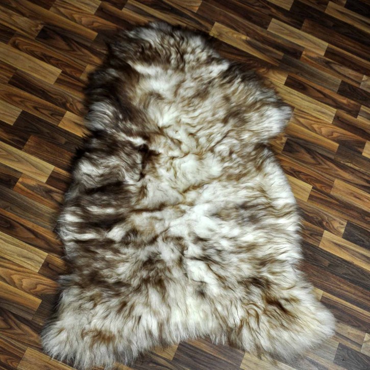 XXL ÖKO Island Schaffell weiß braun geflammt 125x80 #7694