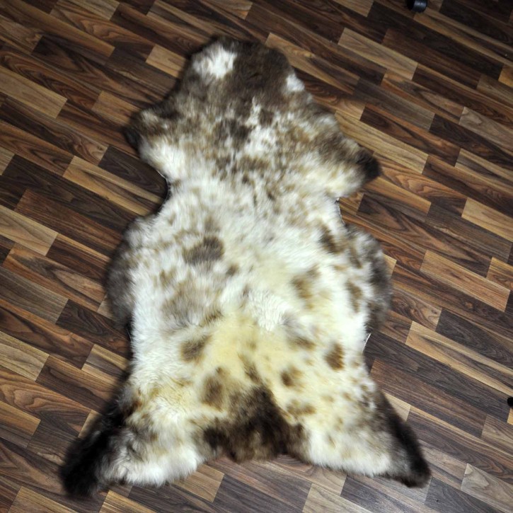 XXL ÖKO Schaffell Lammfell beige braun 120x80 Teppich Geschenk #7702