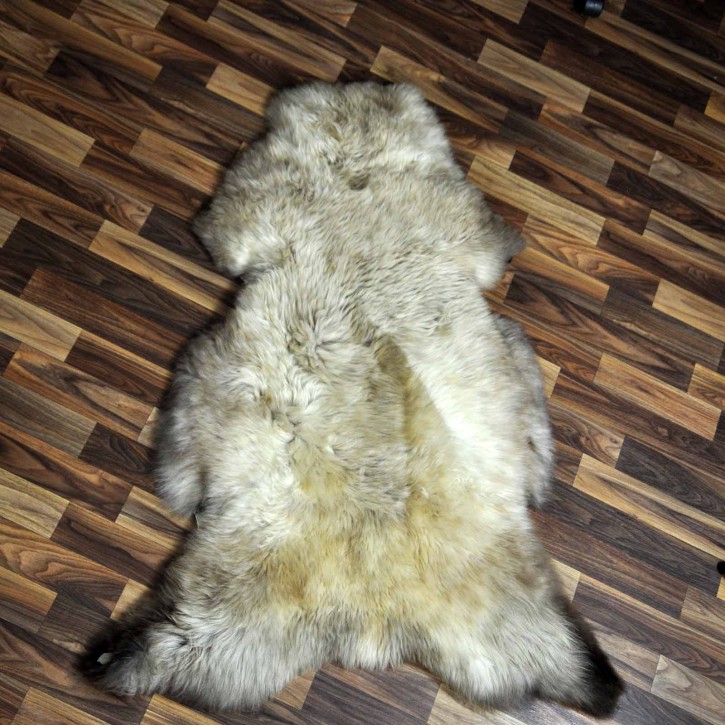 XXL ÖKO Schaffell Lammfell beige braun 120x80 Teppich Geschenk #7703