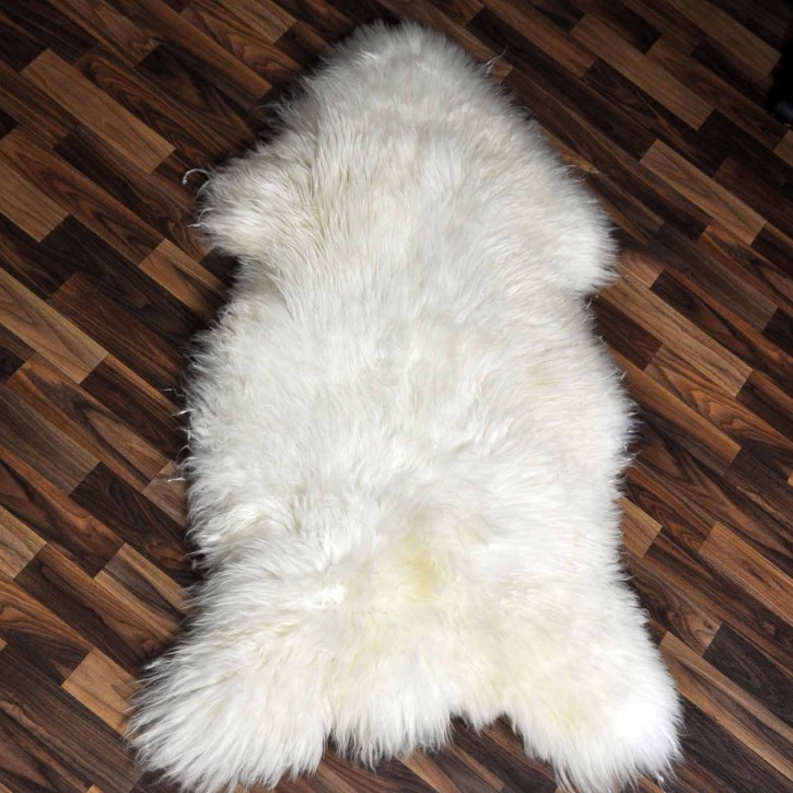 XXL ÖKO echtes Schaffell Lammfell weiß 125x70 Kamin Fell #7859