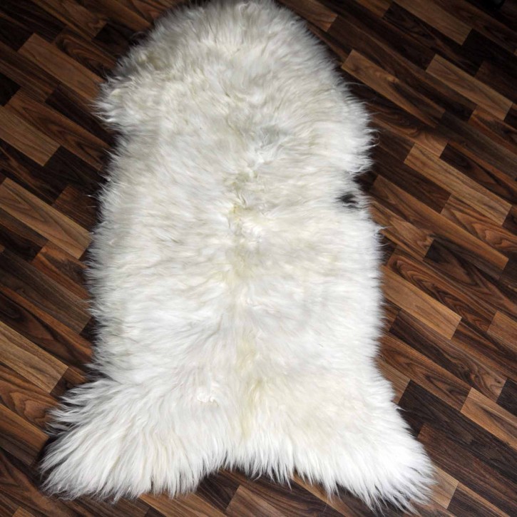 XXXL ÖKO echtes Schaffell Lammfell weiß 130x75 Geschenk #7916