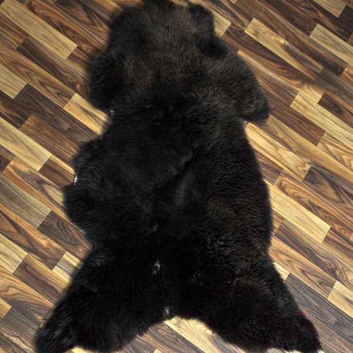 XL ÖKO Schaffell Lammfell braun weiß 115x75 Hundebett Tierbett #7969