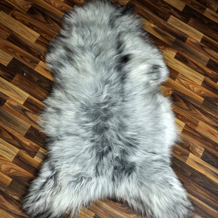 XXXL ÖKO Island Schaffell grau schwarzbraun 130x75 Krampus #8073