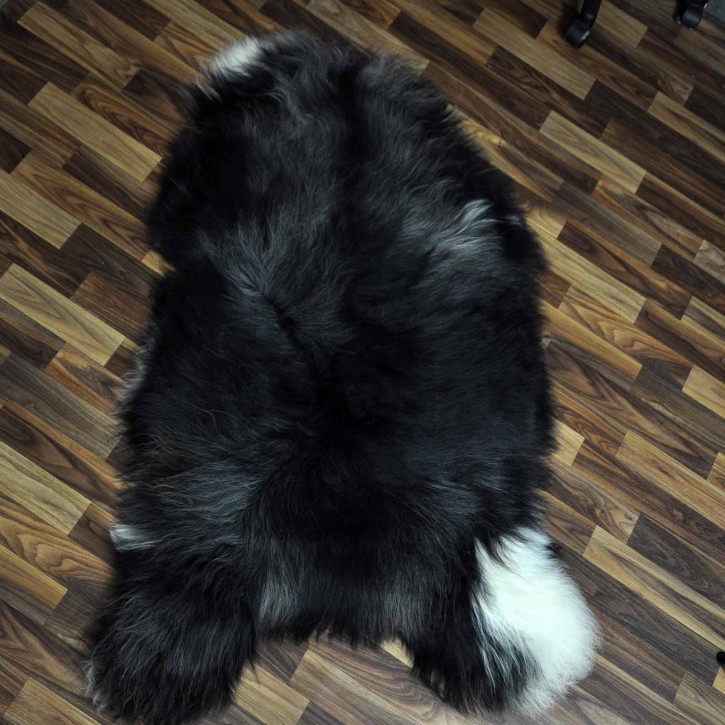 XXXL ÖKO Island Schaffell schwarzbraun weiß 135x80 Krampus #8074