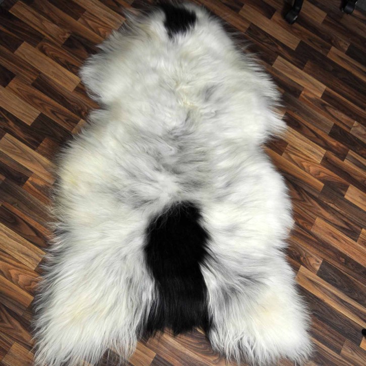 XXXL ÖKO Island Schaffell beige schwarzbraun 140x90 Krampus #8075