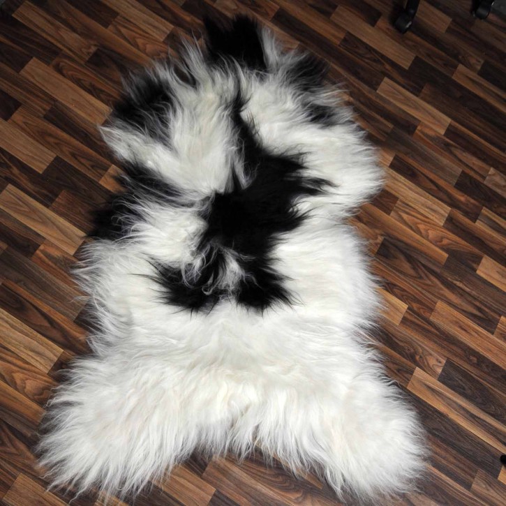 XXXL ÖKO Island Schaffell beige schwarzbraun 130x80 Krampus #8077