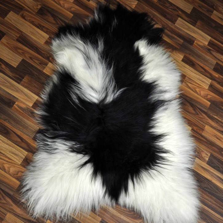 XXL ÖKO Island Schaffell beige schwarzbraun 125x85 Krampus #8081