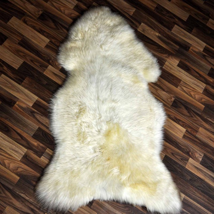 XXL ÖKO Schaffell Lammfell beige braun 125x75 Hundebett #8093