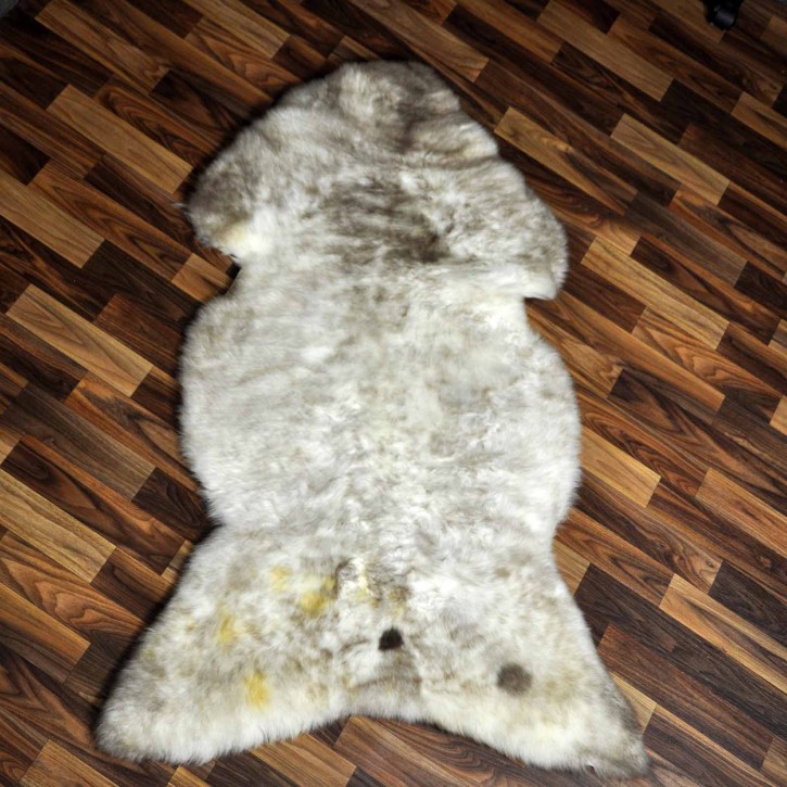 XXL ÖKO Schaffell Lammfell beige braun 125x80 Hundebett #8110