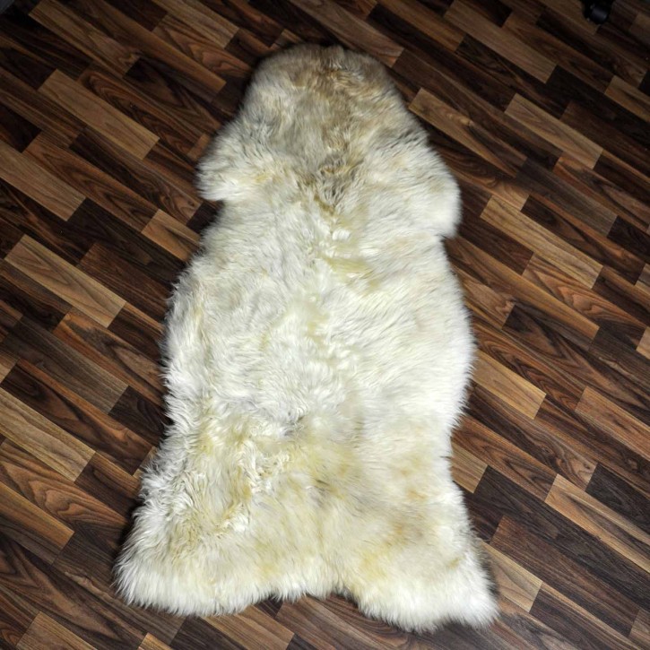 XXL ÖKO Schaffell Lammfell beige braun 125x70 Hundebett #8113