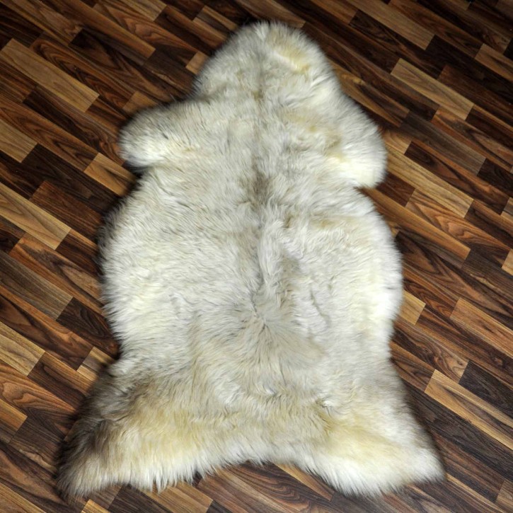 XXL ÖKO Schaffell Lammfell beige braun 125x80 Teppich Geschenk #8115