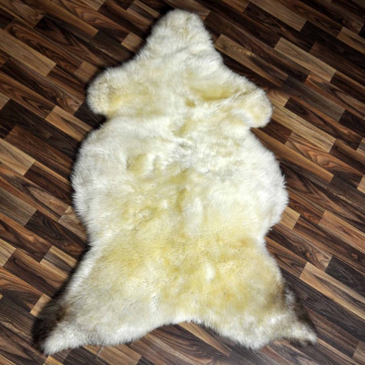 XXL ÖKO Schaffell Lammfell beige braun 125x80 Teppich Geschenk #8119
