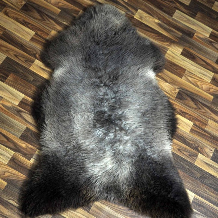XXL ÖKO Schaffell Lammfell braun grau 120x80 Teppich Geschenk #8129
