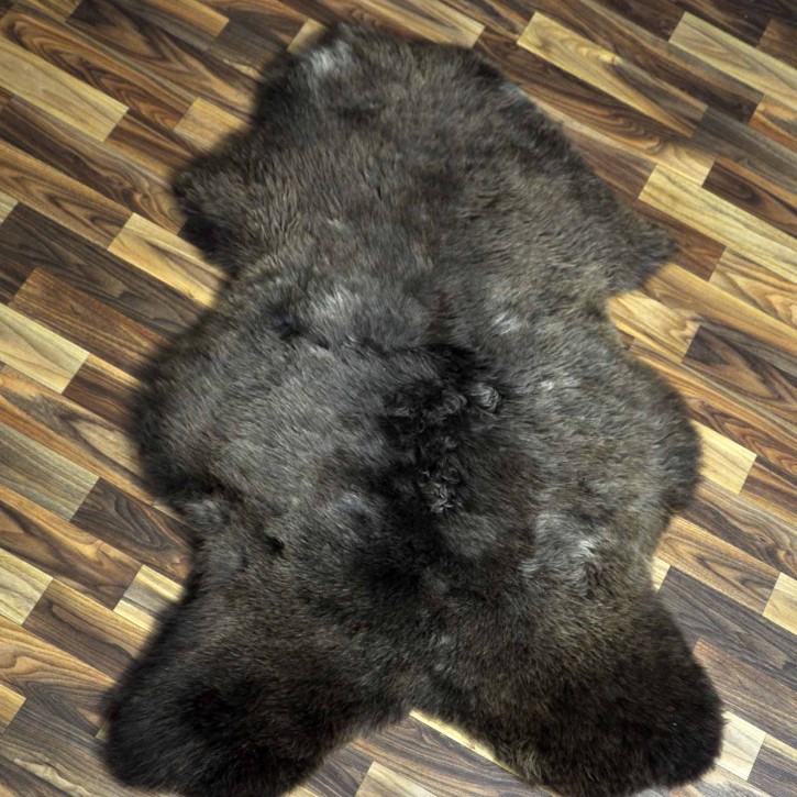 XL ÖKO Schaffell Lammfell braun grau 110x75 Teppich Geschenk #8137