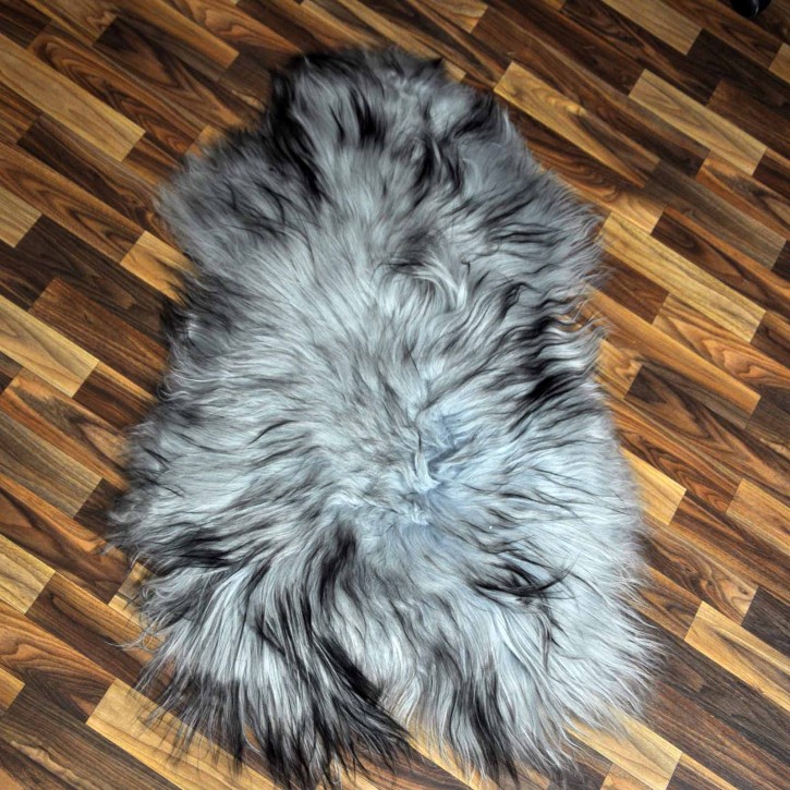 Island Schaffell grau schwarz geflammt 105x70 Krampus #8150