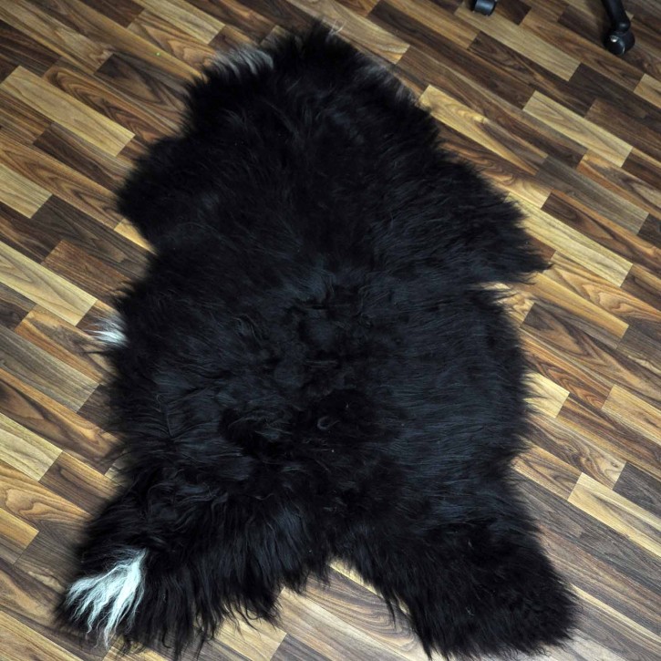 XXXL ÖKO Island Schaffell schwarzbraun weiß 130x80 Geschenk #8167
