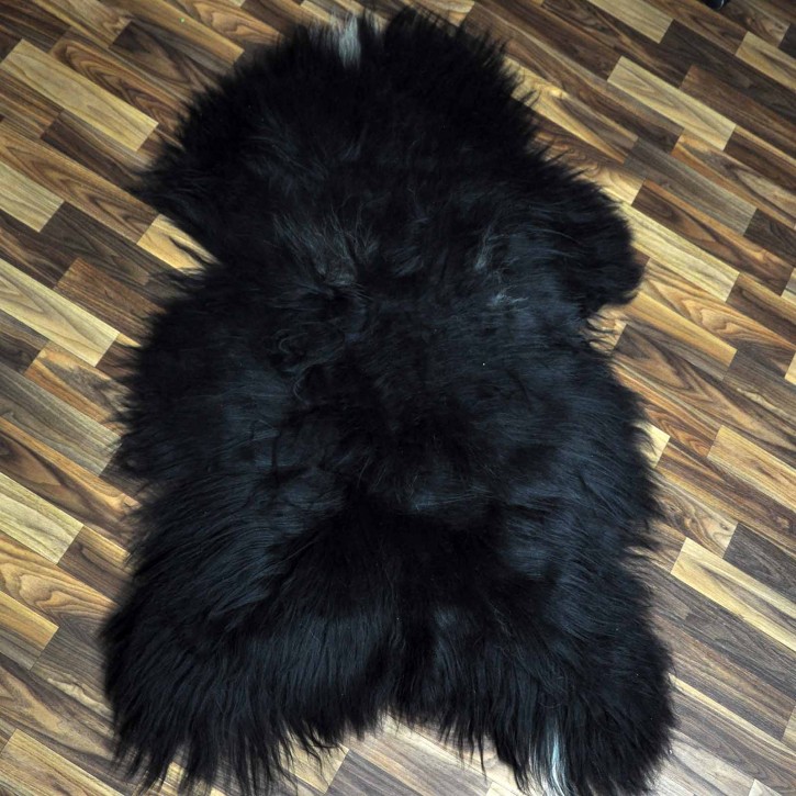 XXL ÖKO Island Schaffell schwarzbraun weiß 125x80 Geschenk #8175