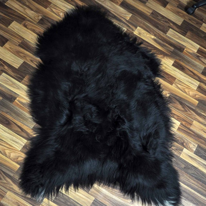 XXL ÖKO Island Schaffell schwarzbraun weiß 125x90 Geschenk #8182