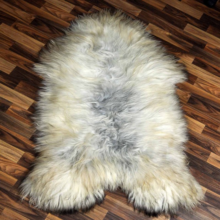 XXL ÖKO Island Schaffell grau beige braun 125x80 Krampus #8187