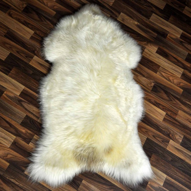 XL ÖKO Schaffell Lammfell beige braun 115x70 Kamin Fell #8194
