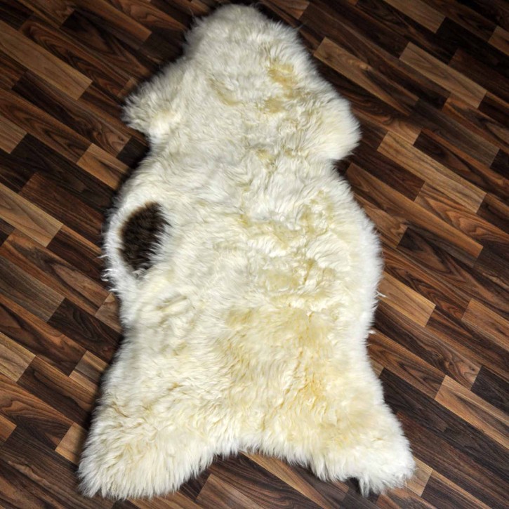 XXL ÖKO Schaffell Lammfell beige braun 120x70 Kamin Fell #8205