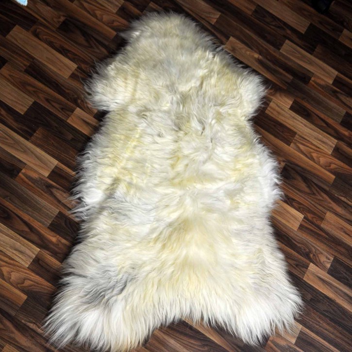 XXL ÖKO Schaffell Lammfell beige braun 125x80 Teppich Geschenk #8207