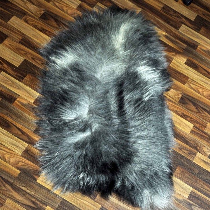 XXL ÖKO Island Schaffell grau schwarzbraun 120x70 Lammfell #8231