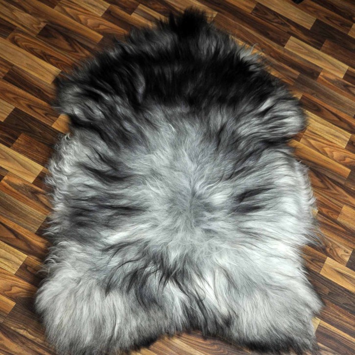 XXL ÖKO Island Schaffell grau schwarzbraun 120x80 Lammfell #8233