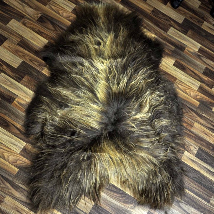XXXL ÖKO Island Schaffell Lammfell rost braun 135x90 Perchten #8242