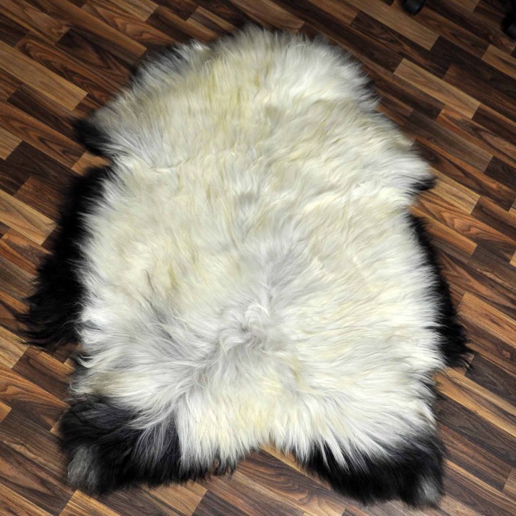 XXL ÖKO Island Schaffell beige schwarzbraun 120x80 Krampus #8262