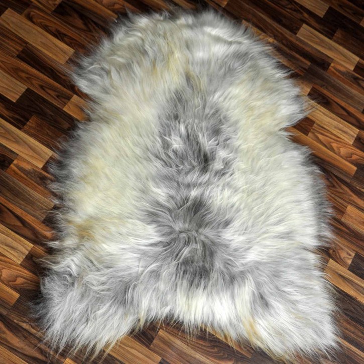 XL ÖKO Island Schaffell beige schwarzbraun 115x80 Krampus #8263