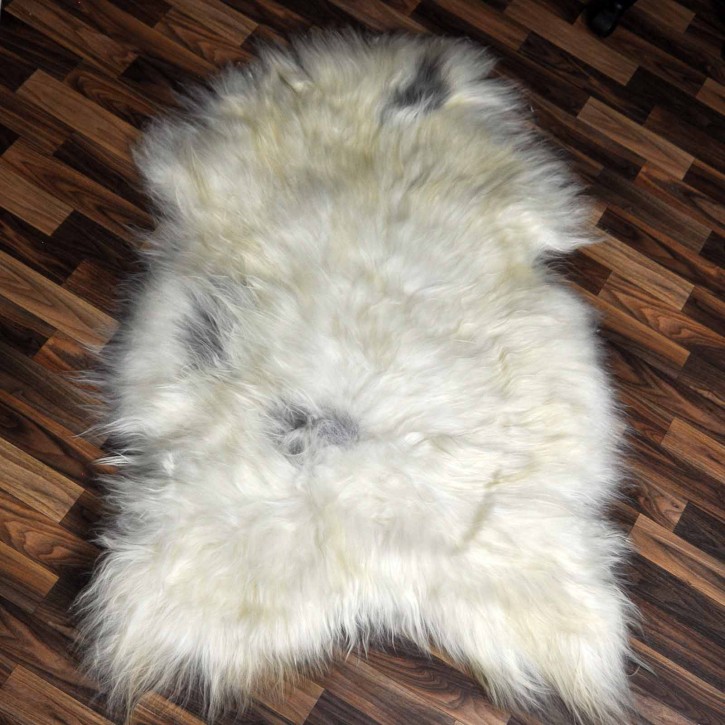 XXXL ÖKO Island Schaffell beige grau 130x80 Unikat Krampus #8264