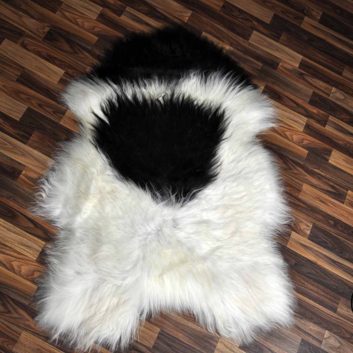XXL ÖKO Island Schaffell beige schwarzbraun 125x80 Lammfell #8280