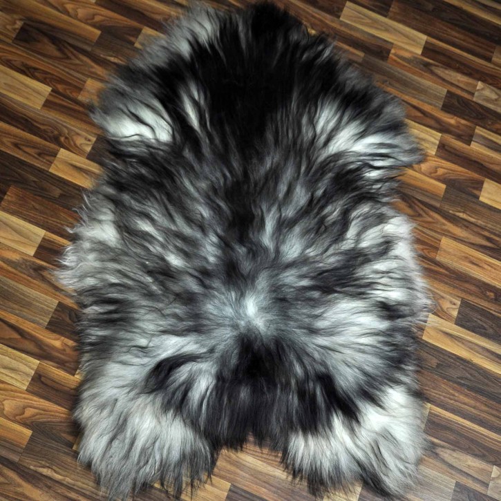 XXL ÖKO Island Schaffell grau schwarzbraun 120x80 Lammfell #8284