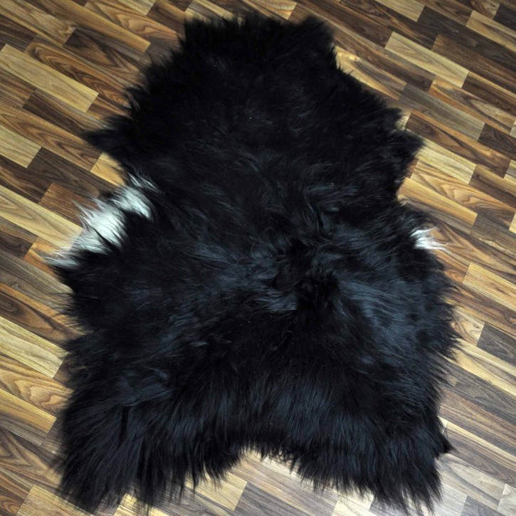 XXL ÖKO Island Schaffell schwarzbraun weiß 125x85 Geschenk #8302