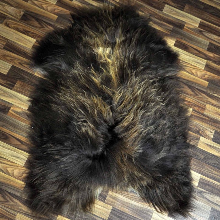 XXL ÖKO Island Schaffell Lammfell rost braun weiß 125x80 #8321