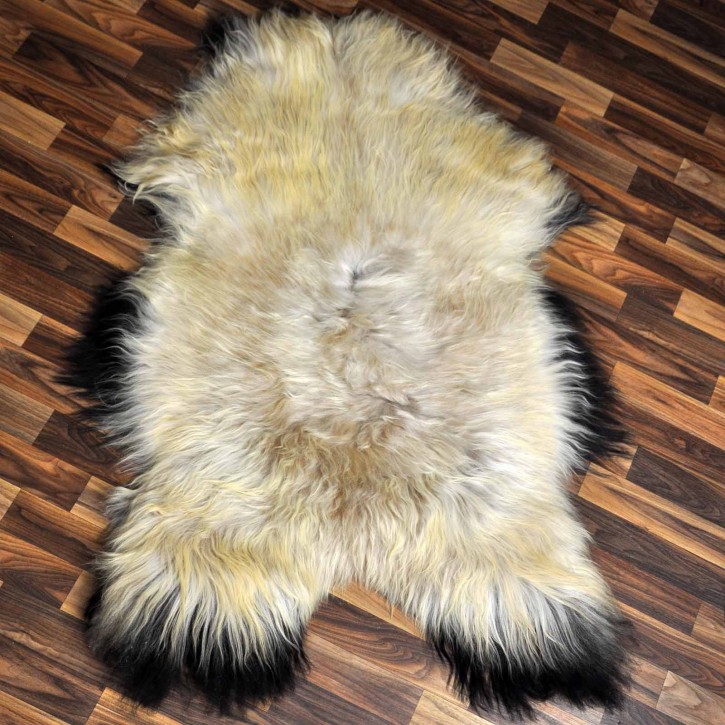 XXXL ÖKO Island Schaffell beige schwarzbraun 130x80 Lammfell #8364