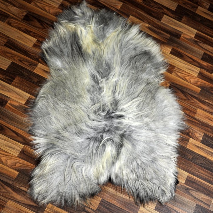 XXL ÖKO Island Schaffell grau beige braun 125x80 Lamm #8383