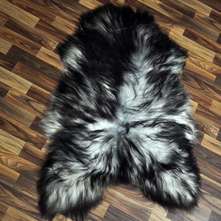XL ÖKO Island Schaffell grau schwarzbraun 110x75 Lammfell #8384