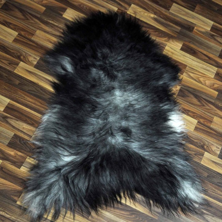 ÖKO Island Schaffell grau schwarzbraun 105x70 Lammfell #8413