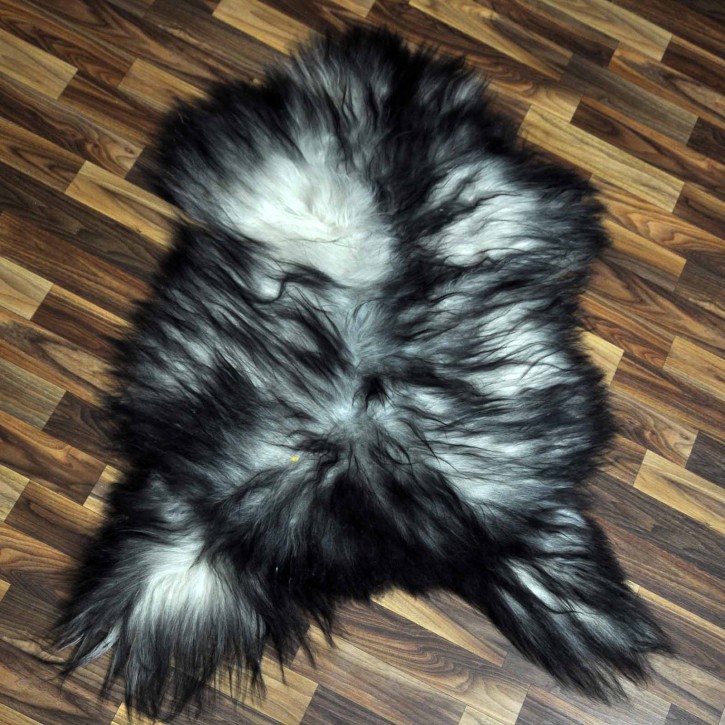 ÖKO Island Schaffell grau schwarzbraun 105x70 Lammfell #8414