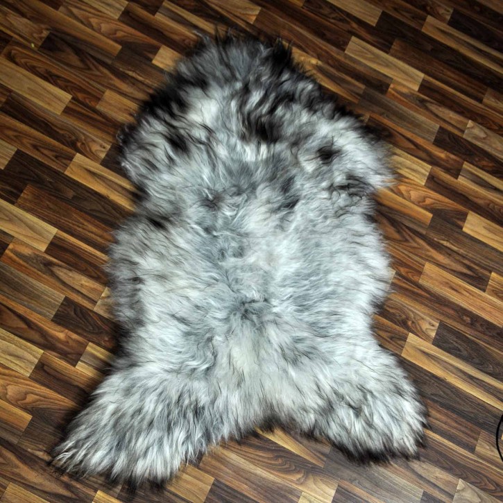 XL ÖKO Island Schaffell grau schwarzbraun 120x80 basteln Fell #8417