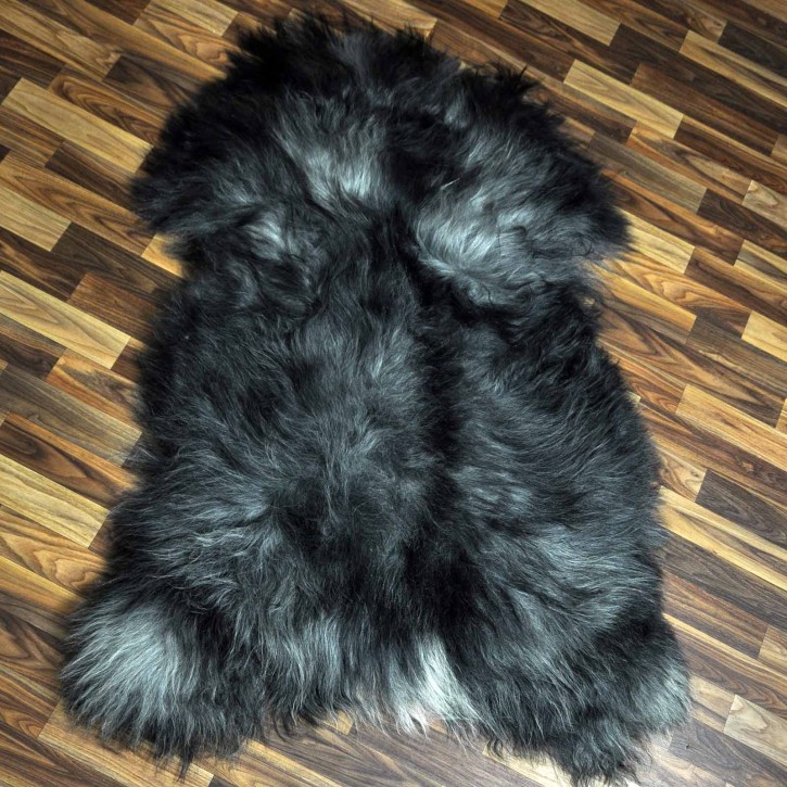 XXXL ÖKO Island Schaffell schwarzbraun grau 130x90 Lammfell #8452
