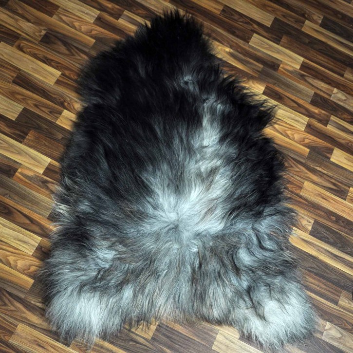 XXXL ÖKO Island Schaffell schwarzbraun grau 130x85 Lammfell #8453